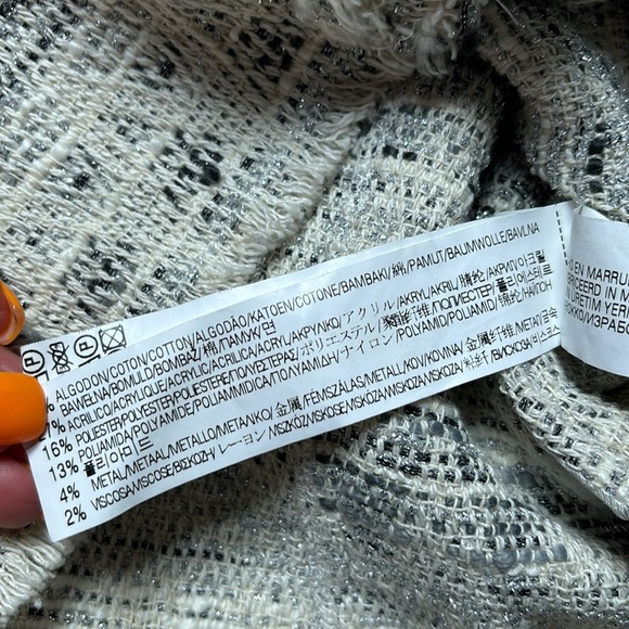 Zara Cream/Gray Tweed Blazer Jacket - Picture 7 of 7